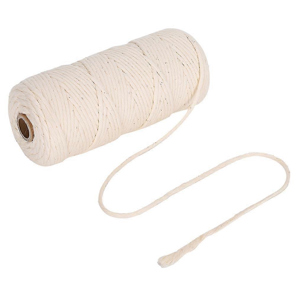 3mm Single Strand Cotton Macrame Yarn Cord - 100m Cotton Rope for DIY Crafts Making