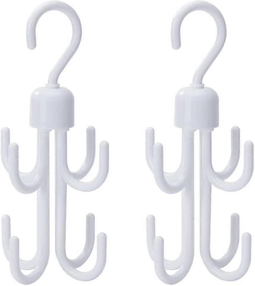 2pcs 360 Plastic Fasteners Hook White Adjustable Hat Hooks (white)