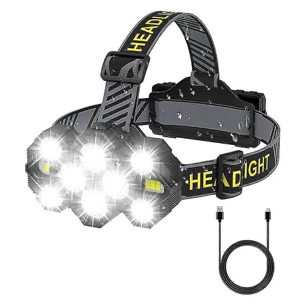 22000 Head Light Lamp Rechargeable,super Brights 10 Head Light Lamp, 8+2 Modes Waterproof Head Light