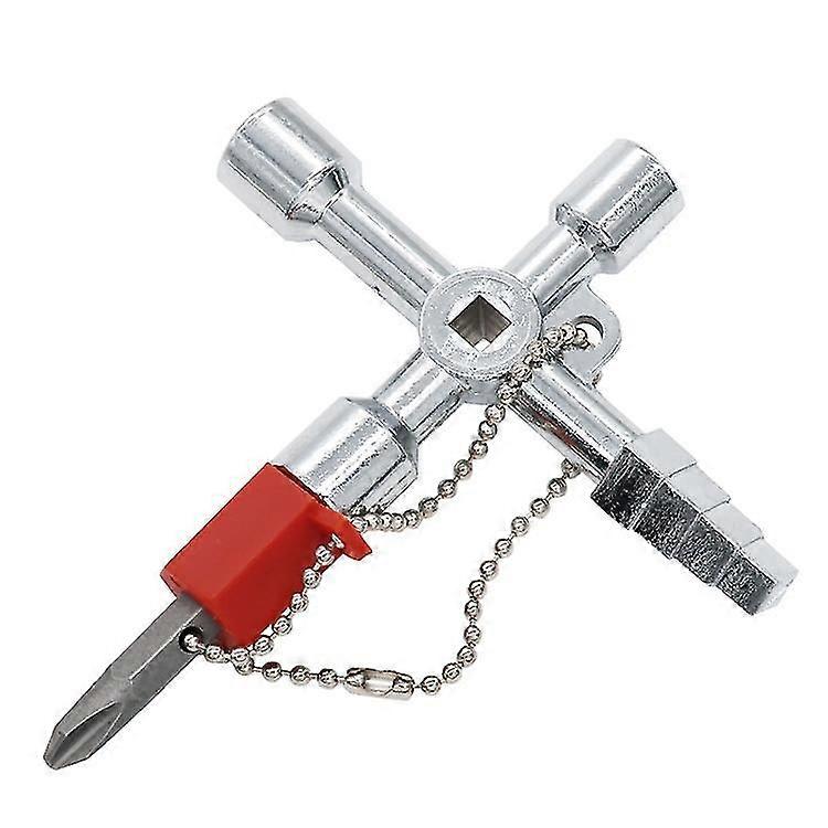 Universal Key With 5 Profiles, Pack Of 1 - Triangular Key, Square Key, Switch Cabinet Key, Square
