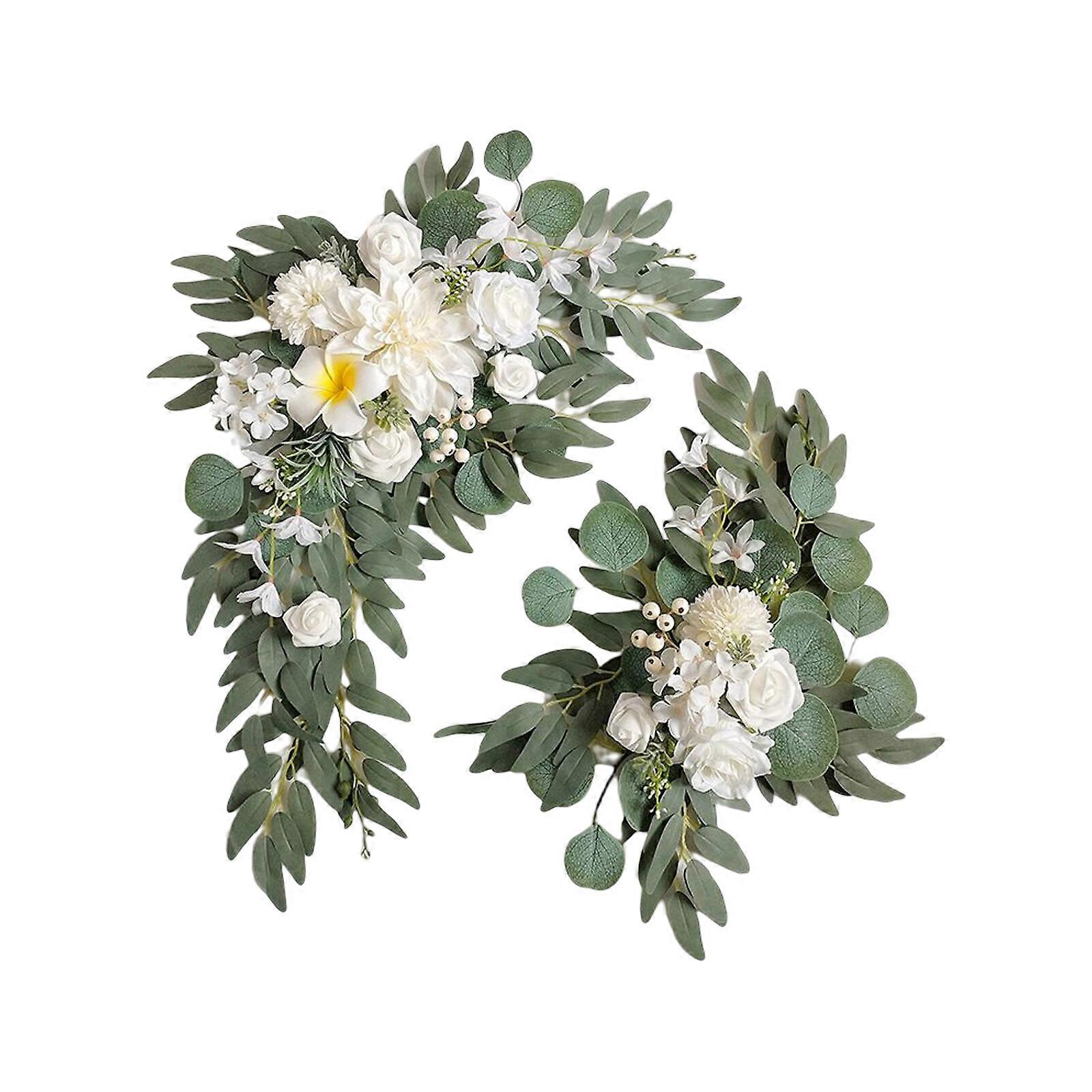2pcs Artificial Wedding Party Arch Flowers Garden Home Decor Silk Cloth Multicolor