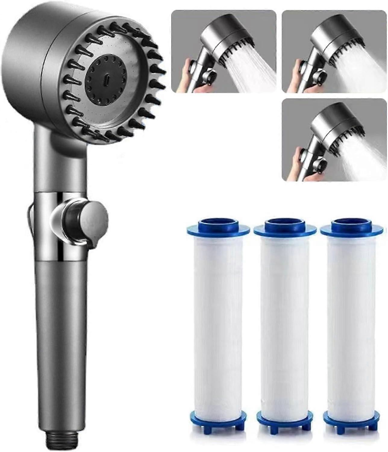 bom chuveiro, chuveiro de alta pressão com 3 tipos de jatos, chuveiro anti-calcário com 3 filtros de algodão PP substituíveis