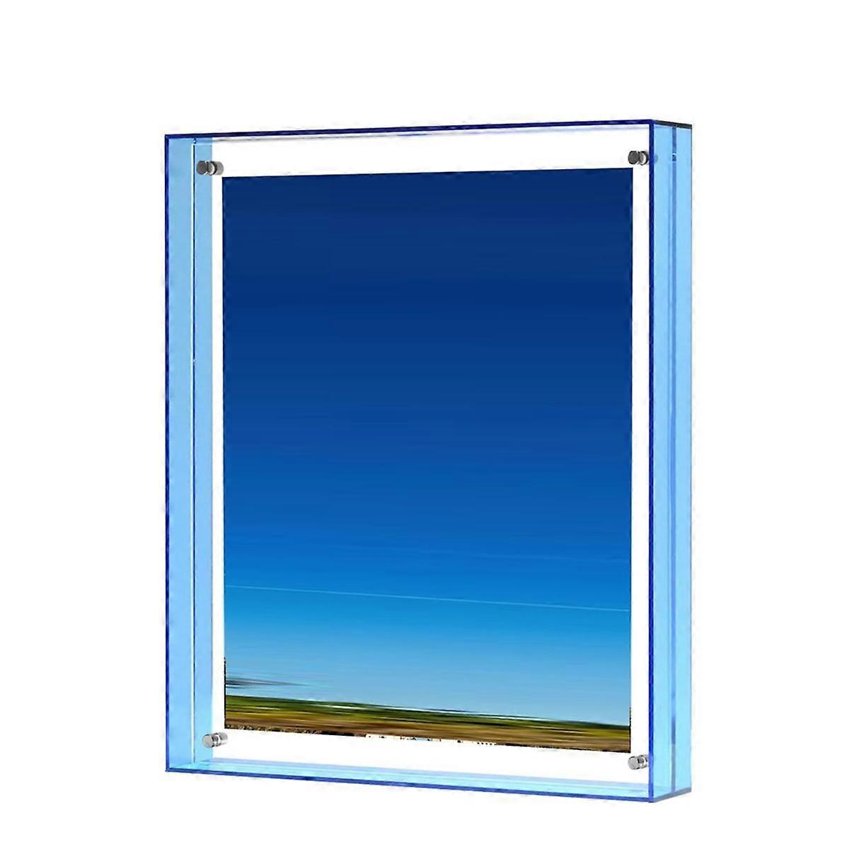 8.5x11 Picture Frame, Stunning Color Acrylic Floating Photo Frame,Horizontal and Vertical Formats f