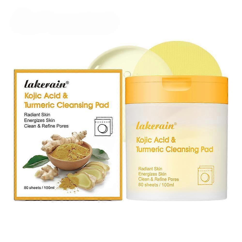 Kojic Acid and Turmeric Cleaning Pads, Κουρκούμη Μαξιλάρια Καθαρισμού για Καθαρισμό και Απολέπιση Προσώπου και Σώματος