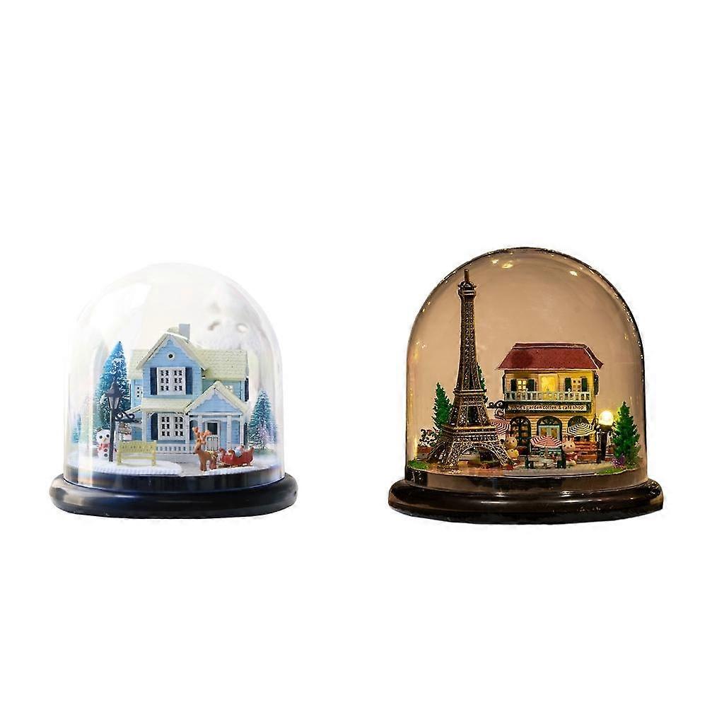 2 Set Dollhouse Assembl Kituri Miniature DIY Handmade pentru Crăciun Acasă