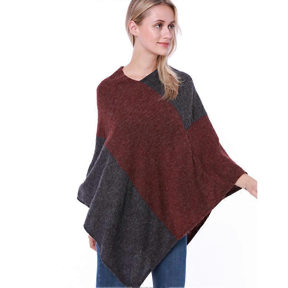 Pullover Cape Loose Warm Knitting Poncho for Lady
