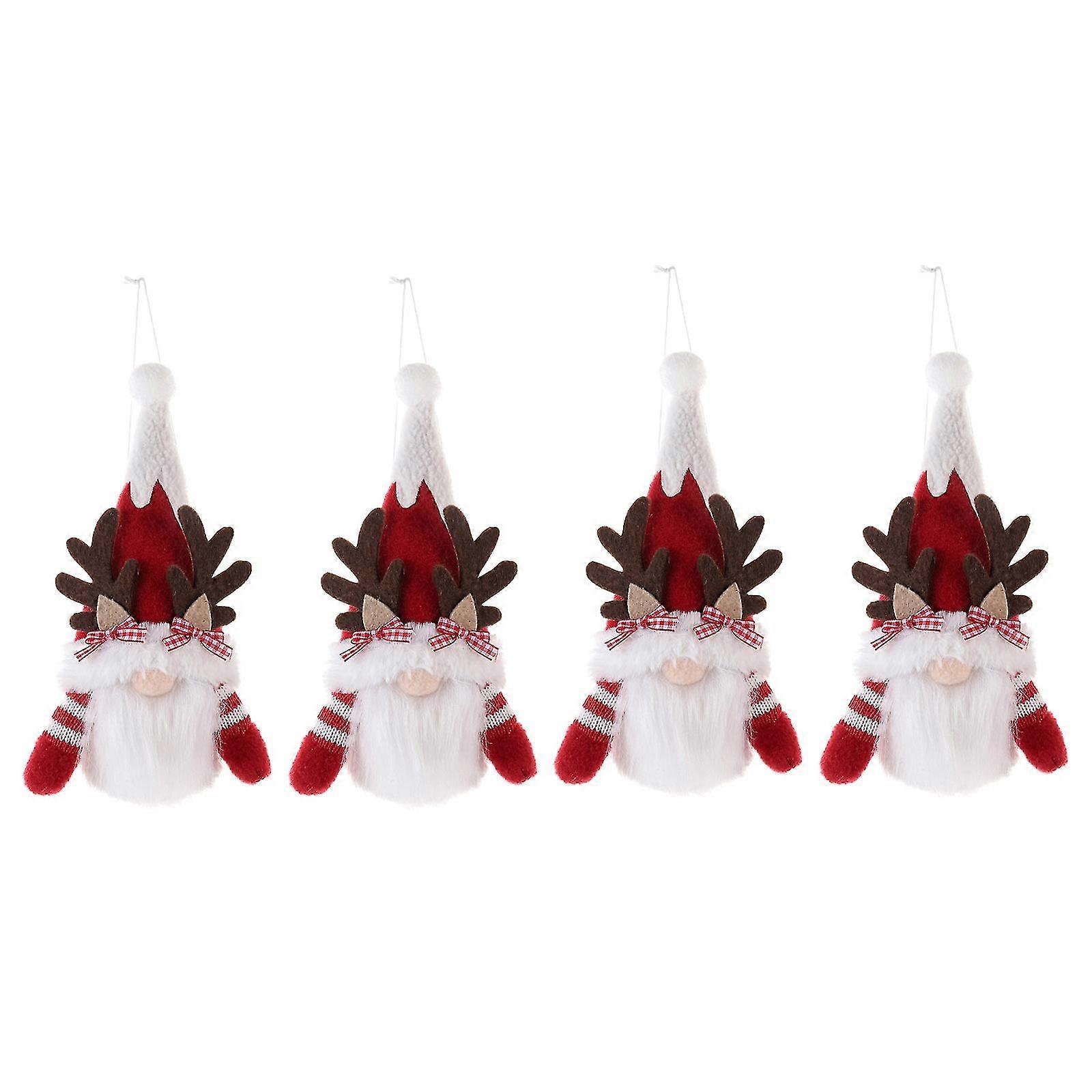 4x Tree Hanging Gnomes Santa Elf For Tree Home Decorations