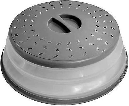 Multifunctional Food Cloche - Gray - Microwave and Heat Resistant - Space Saving Design - Perforations for Steaming - Splatter and Splash Proof