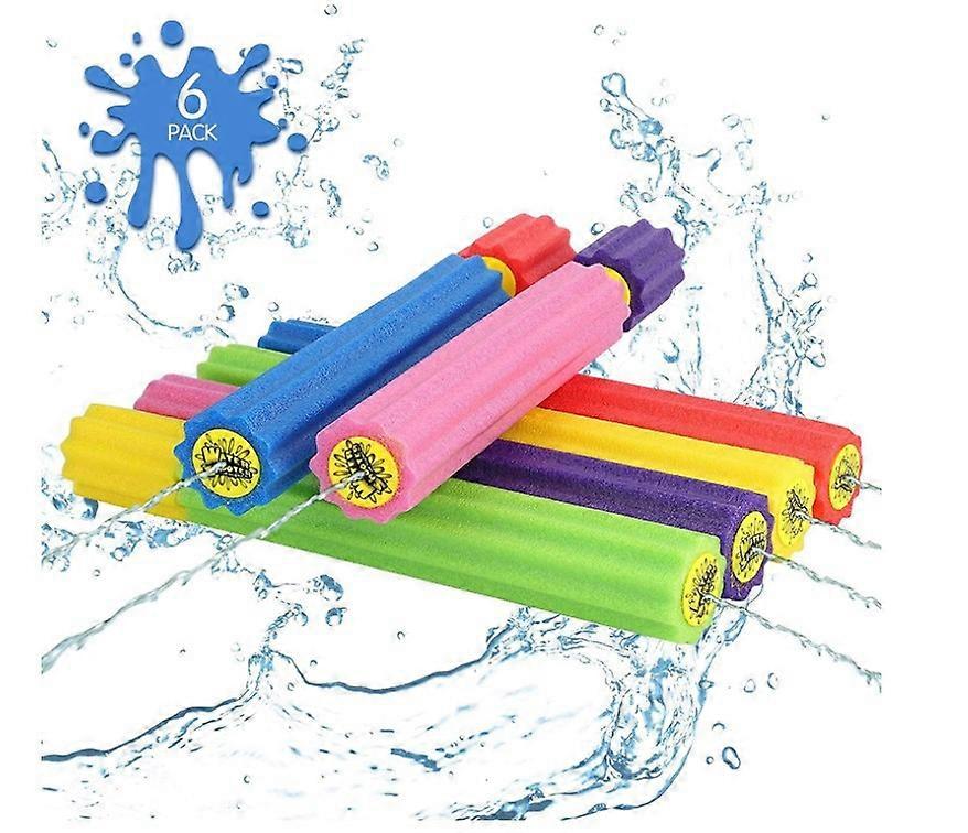 Foam Water Gun for Kids, 6 Pcs Long Range Water Gun, Water Cannon Water Toy for Swimming Pool, Summer Swimming Pool Beach Bath Toys