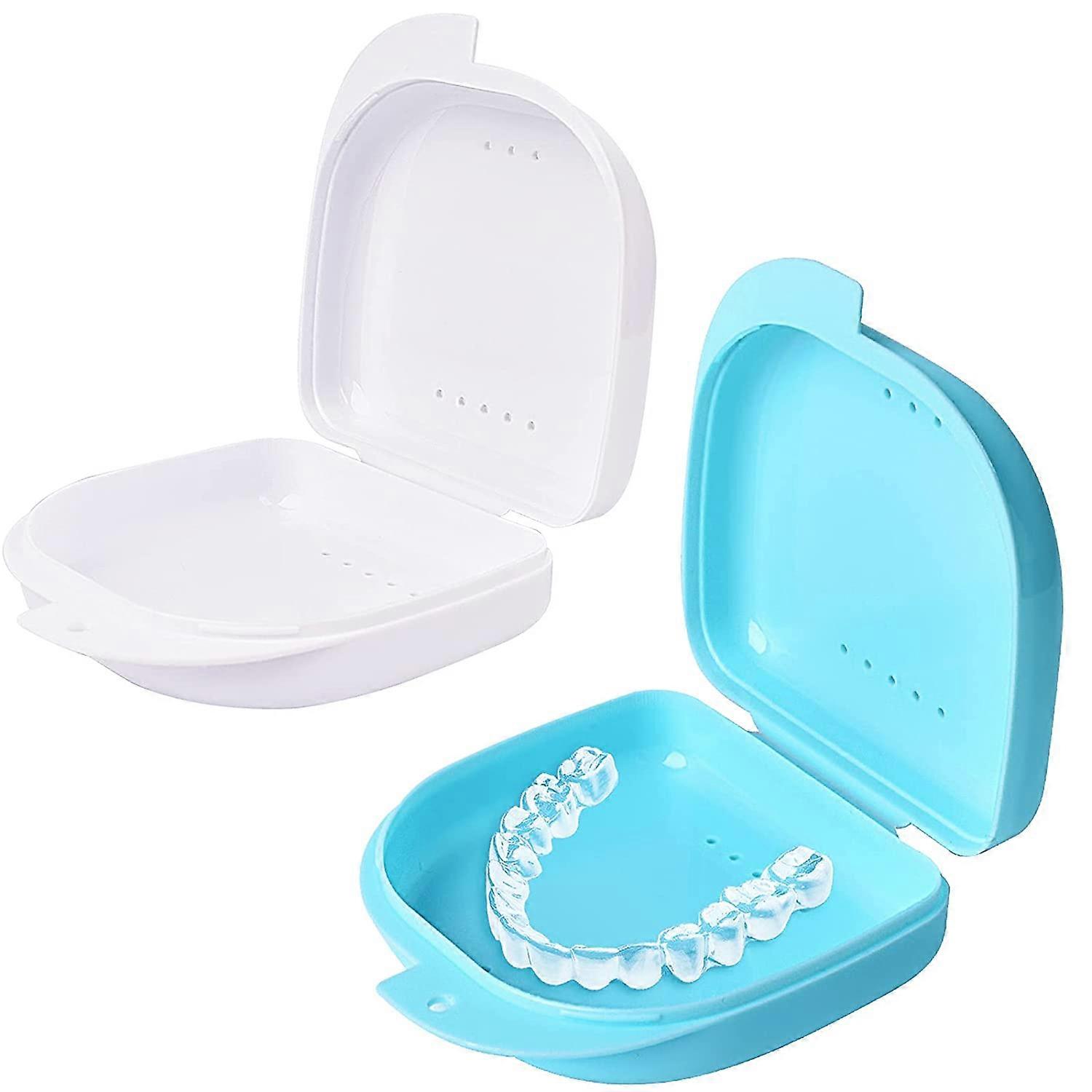 2 Pcs Retainer Box Retainer Case Retainer Container Partial Mouth Guard Container Case Denture Box