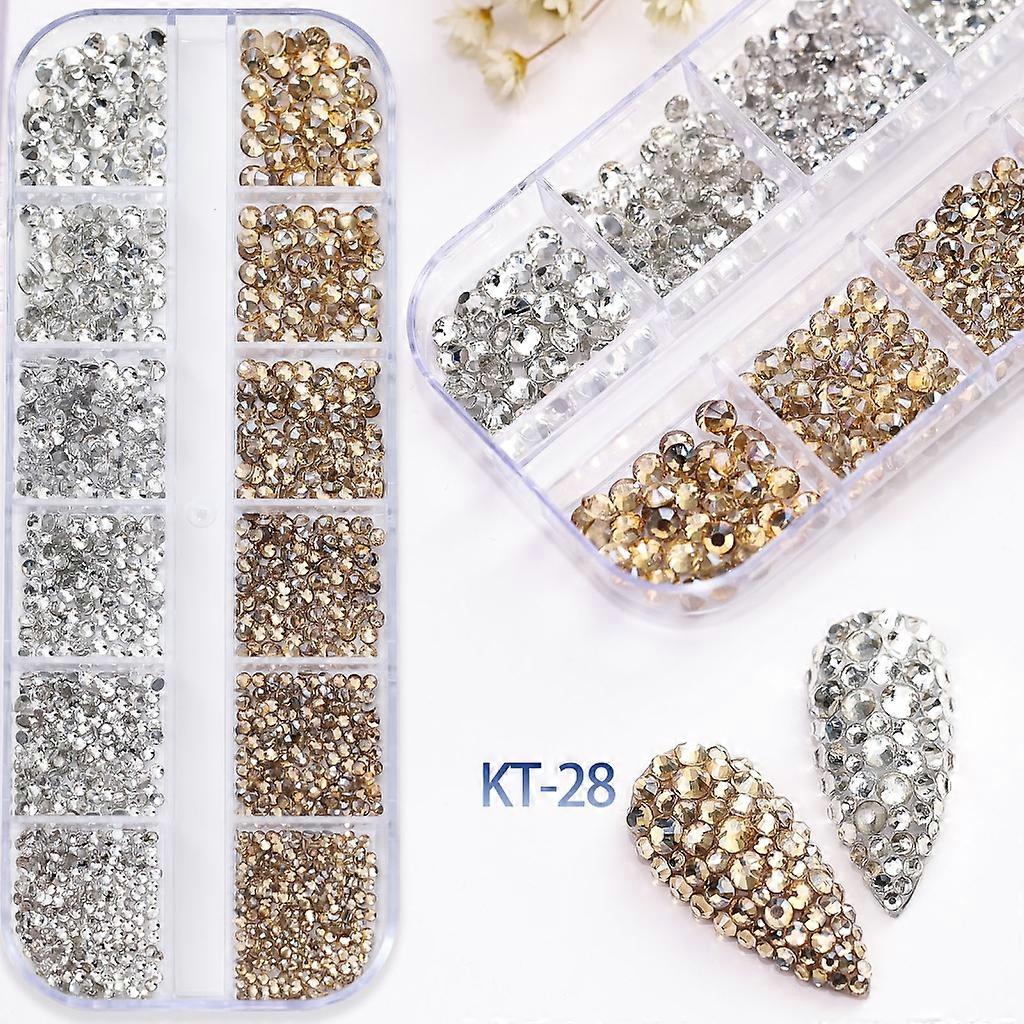 Tırnak İnci Glitter Rhinestones Düz Sırtlı Parlak Taşlar Tırnak Sanatı Dekor Tırnak Taşları