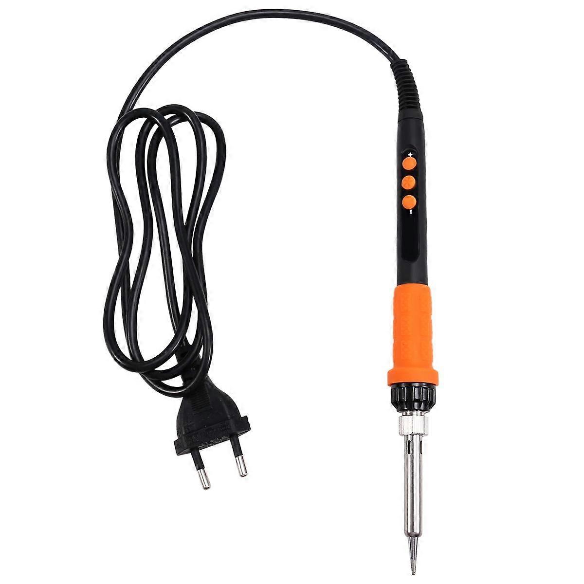90W Internal Heating Electric Soldering Iron LED Digital Display with Switch Temperature Control Orange EU Plug