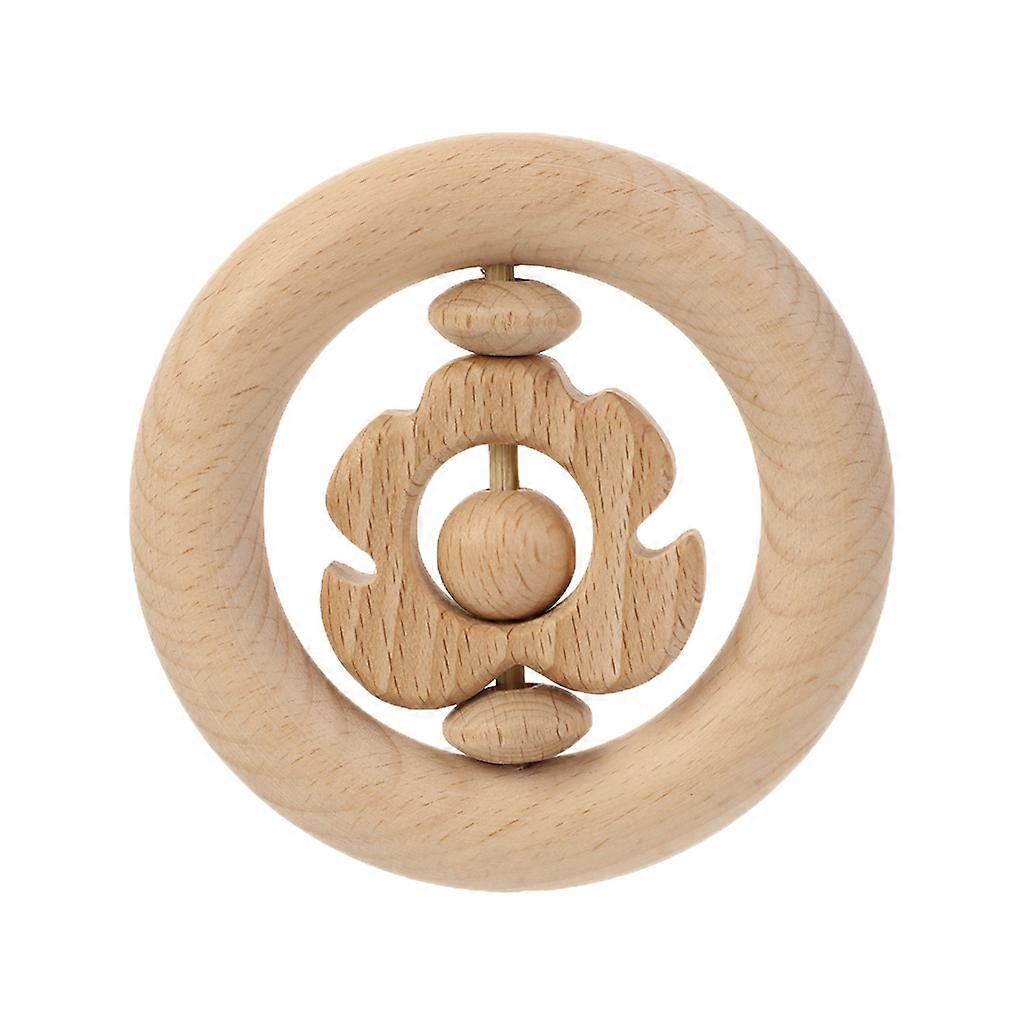 Kids Interactive Beech Rattle Finger Training Toy with Bell Inside