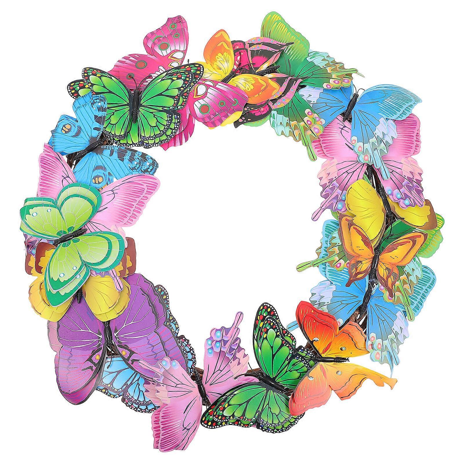 Artificial Butterflies Hanging Wreath Front Door Wreath Artificial Spring Wreath