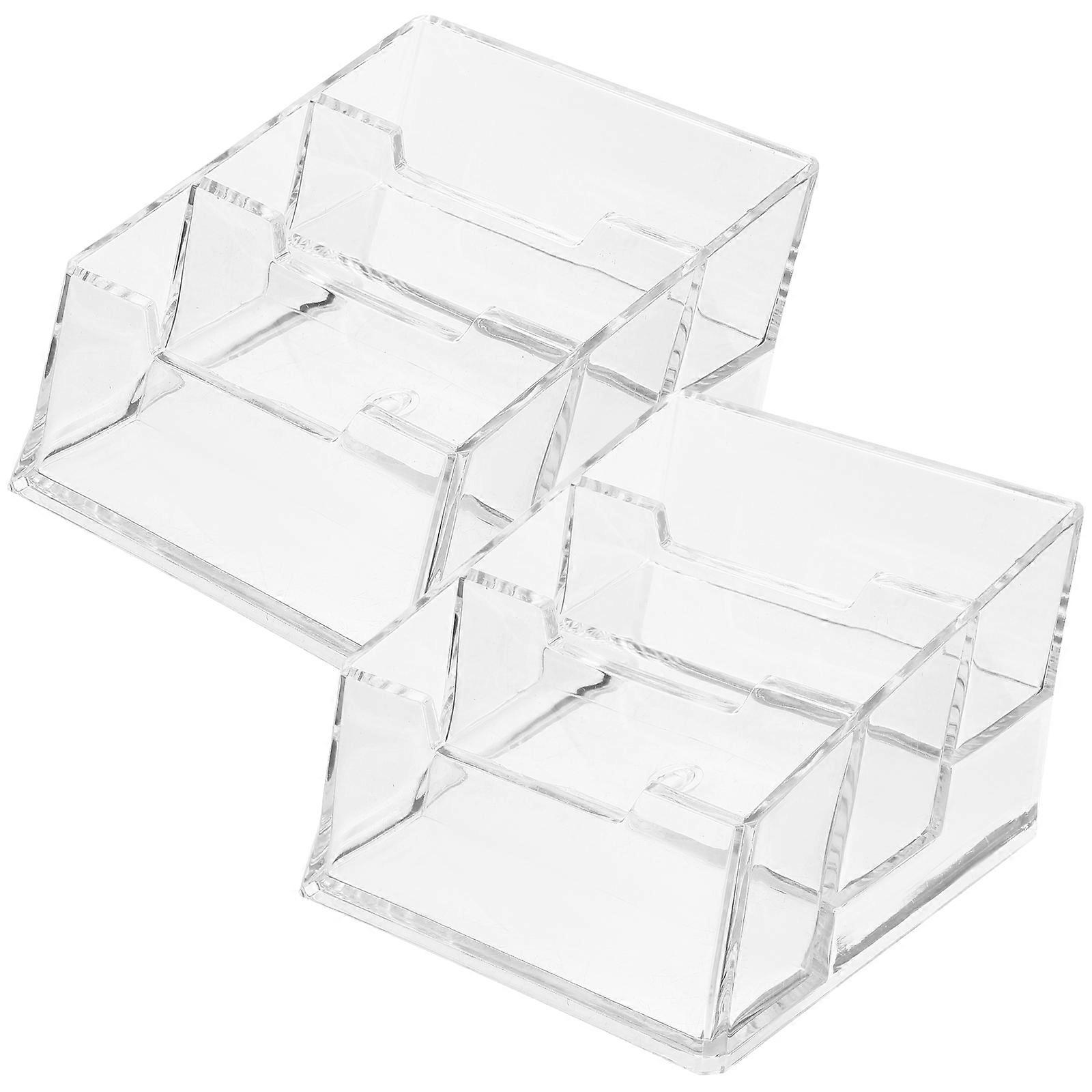 2 قطع حامل بطاقة العمل الاكريليك الجدول بطاقة حامل 3-فتحة بطاقة العمل الوقوف