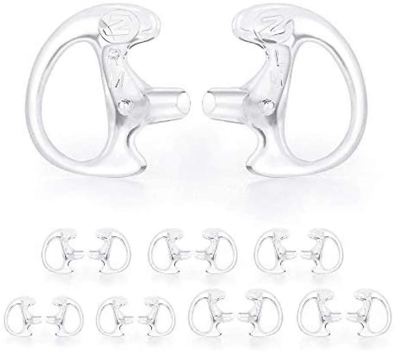 Radio Replacement Earmold Earpiece Soft Silicone Earmould Earbud Earplug - Clear [8-Pair]