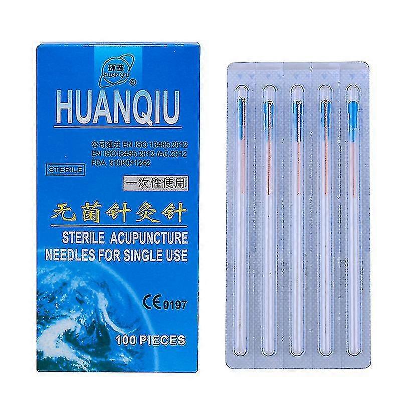 5 صناديق Huanqiu الفولاذ المقاوم للصدأ إبرة طبية إبرة الوخز بالإبر المعقمة للاستخدام الفردي مع أنبوب التوجيه