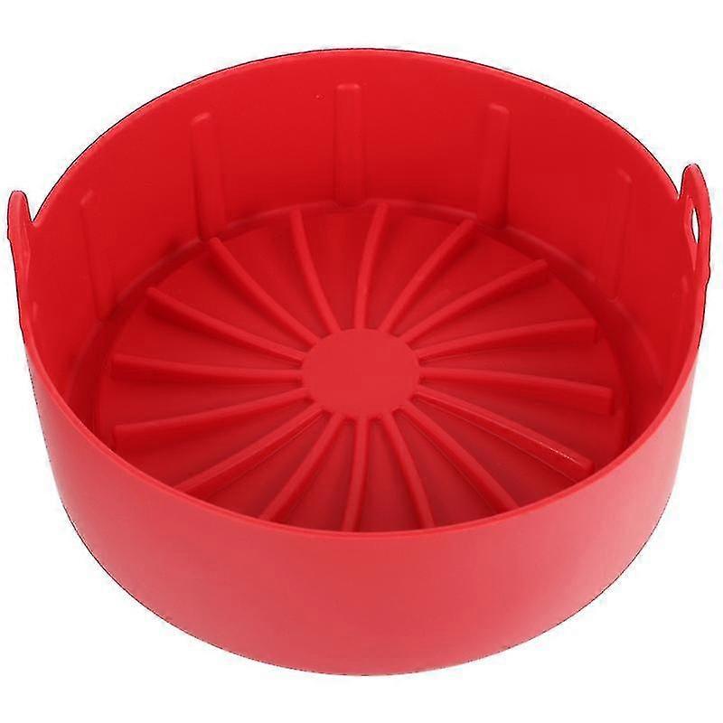 1pc Heißluftfritteuse Silikon Handbackgeschirr Grillplatte Multifunktionspad Rot