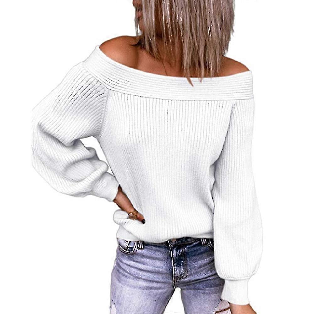 Femmes Une épaule Pull Solide Manches Longues Haut Décontracté Haut Pull Pull Pull Pull