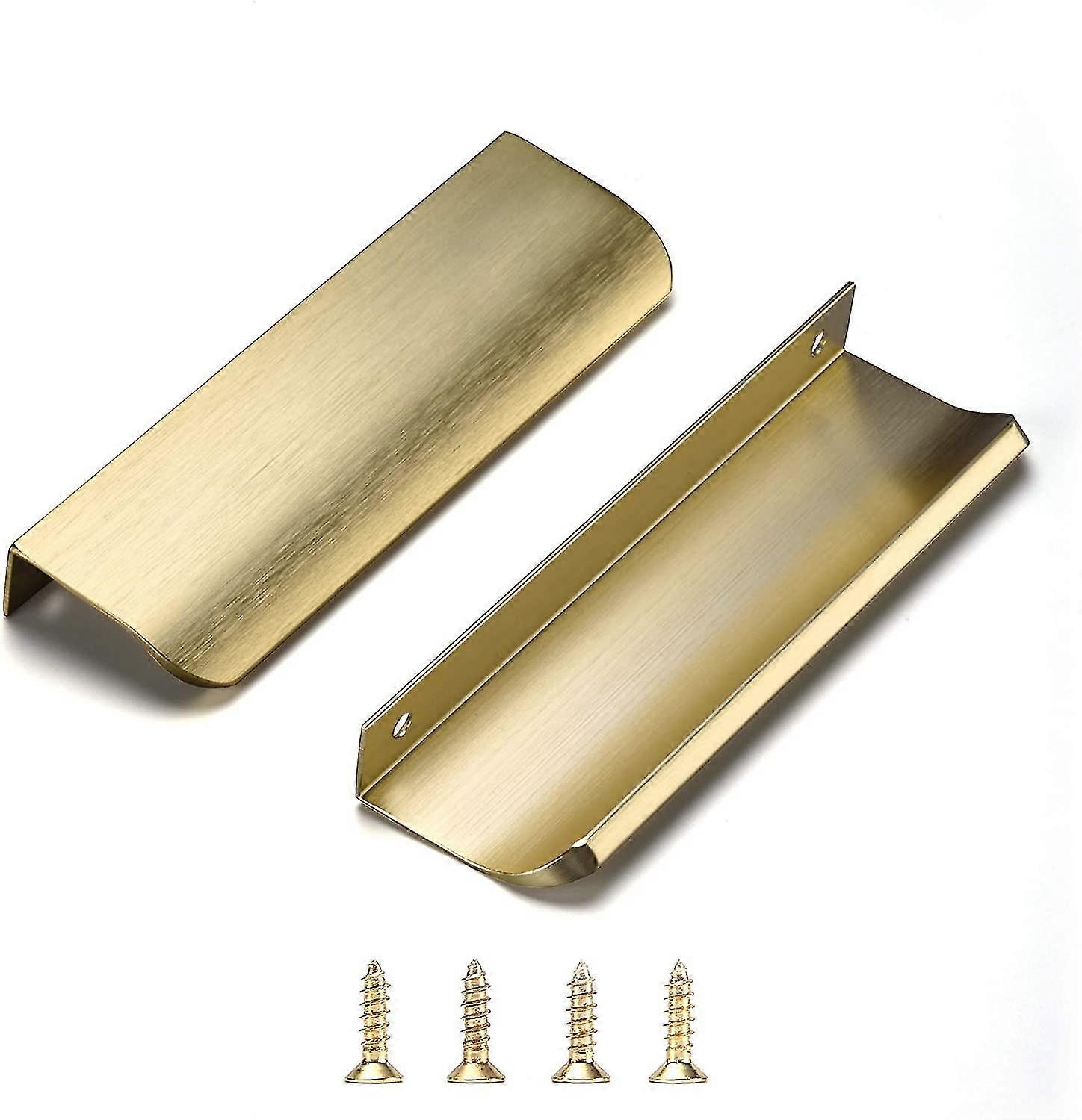 Edge Finger Tab Pull For Cabinets Hardware Closet Pulls Square Bar Pulls Drawer Pulls 5pack Easy To Install 6inch 150mm Brushed Brass