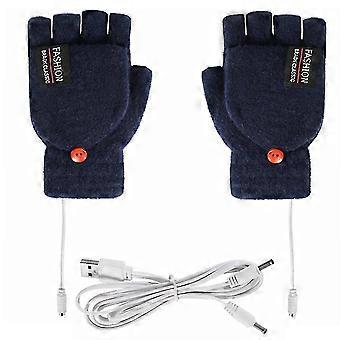 Winter USB-Aufladung Elektrische Heizung Thermisch beheizt Volle halbe Finger Fäustlinge Warm halten