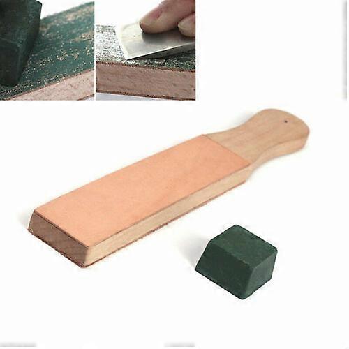Dubbelzijdige lederen lemmet Strop mes scheerslijper met polijstmiddelen