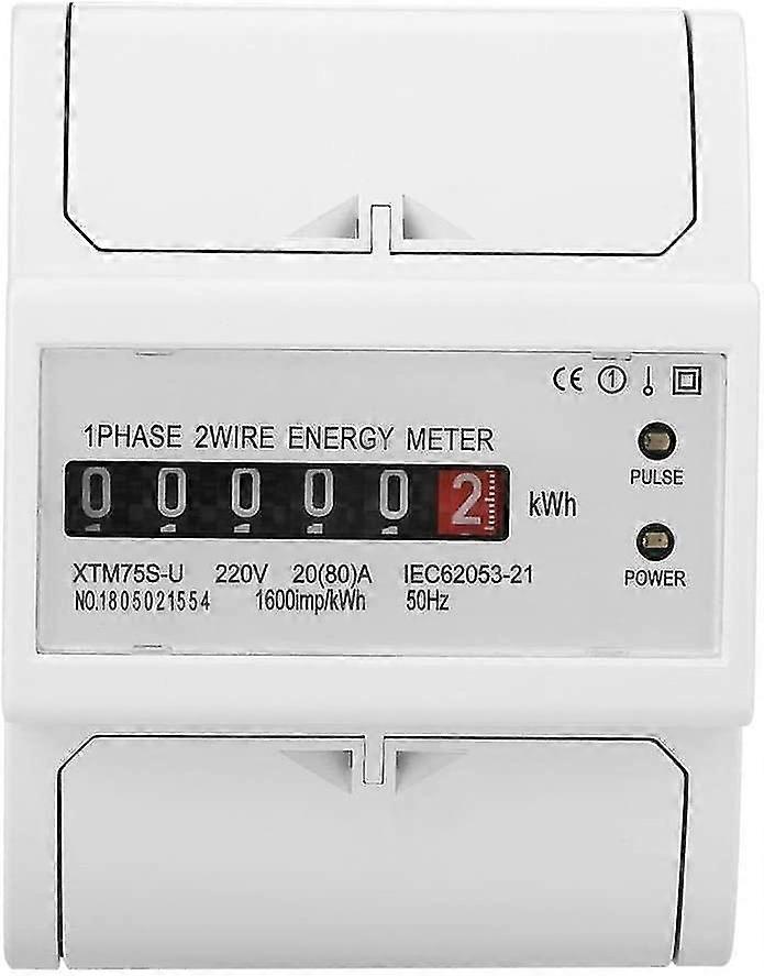 220v Multifunctional Digital Single-phase Electrical Energy Site Meter On Din Rail Meter 2 Line 4p (20(80) A)