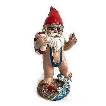 Garden Gnome Statue Lawn Decoration Outdoor Gnome Statue...
