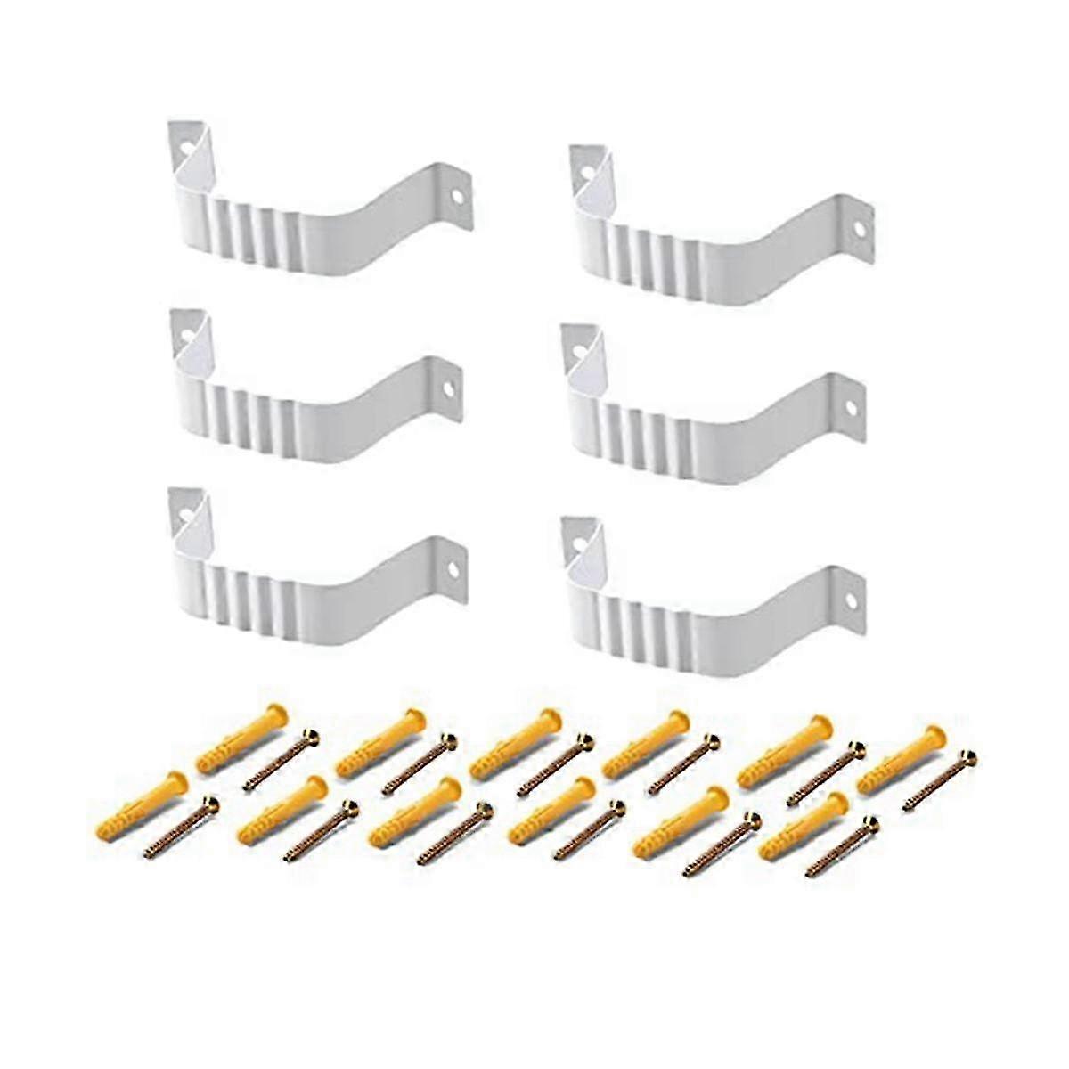 6Pcs Downspout Adapter Gutter Downspout Strap Leather Strap 2 Inch X 3Inch(White)