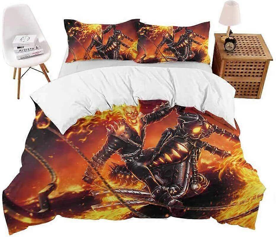 v373 Lençóis Wicked Rider Conjunto de Cama Capa de Edredão Fronhas Conjunto de Cama de 3 Peças (1 Capa de Edredão + 2 Fronhas) y373
