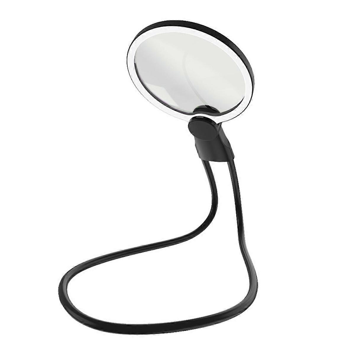 Portable Neck Flexible Magnifier with 24 LED Lights Portable HD Magnifier Elderly Reading Jewellery