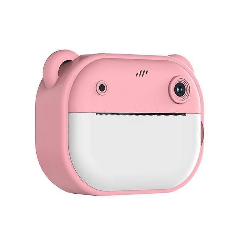 HD Printing Camera, Cartoon Mini Dual Camera, One-Buttonh Printing Camera, with 2 Rolls of Printing Paper B
