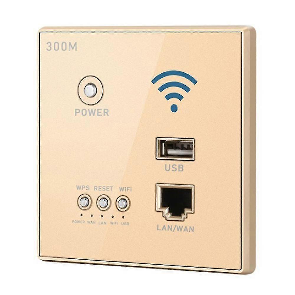 Wireless Wifi Socket Rj45, Ap Relay Smart Usb Socket, Crystal Glass Panel, 300mbps Embedded Wall Wi