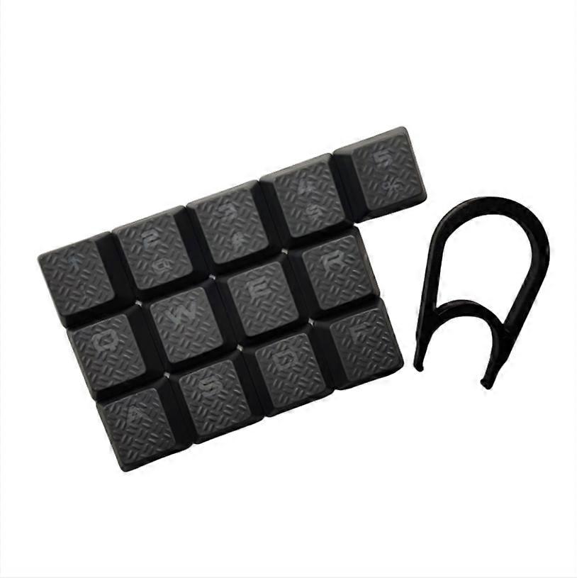 13-key Mechanical Keyboard Keycaps Non-slip Checkered Feeling Keycaps Accessories for Corsair Keyboards(Grey)