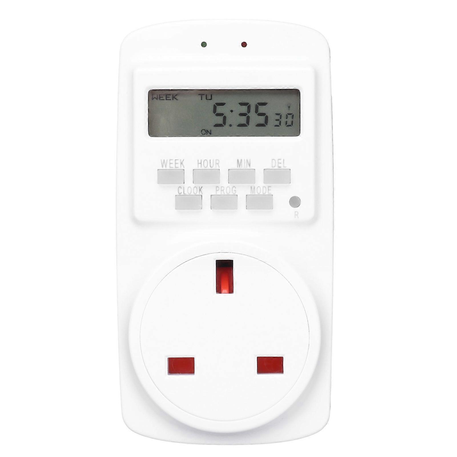 13A Indoor Outlet Timer Digital Programmable Wall Plug in Timer Outlet with Automatic Power Off Countdown UK 90250V