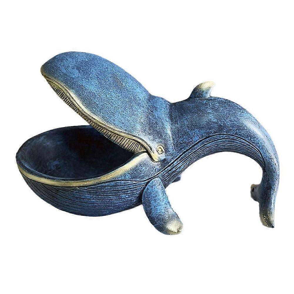 Whale Statue Resin Whale Statue Fun Candy Dish Key Bowl Console Table Key Bowl Big Mouth Container