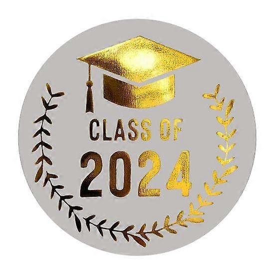 100Pcs Graduation Stickers Transparent Gold Envelope Stick Seals Congratulations Graduates Foil for Graduation Invitations