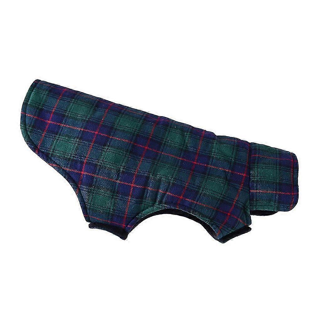 British Style Plaid Dog W Coat, Windproof Water Repnt Cozy Cold Weather Dog Coat Fce Lining Dog Apparel Dog Jaet