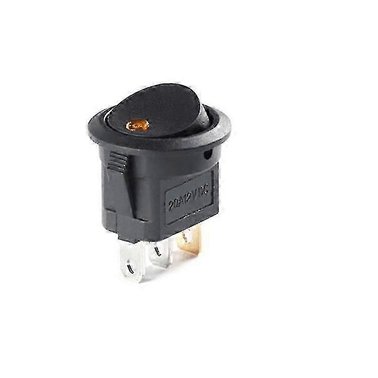 Car Switch 12v With Led Light, Mini Toggle Switch On/off Button Round Rocker Switch For Car, Boat, Homehold Application(2pcs, Black Red Light +