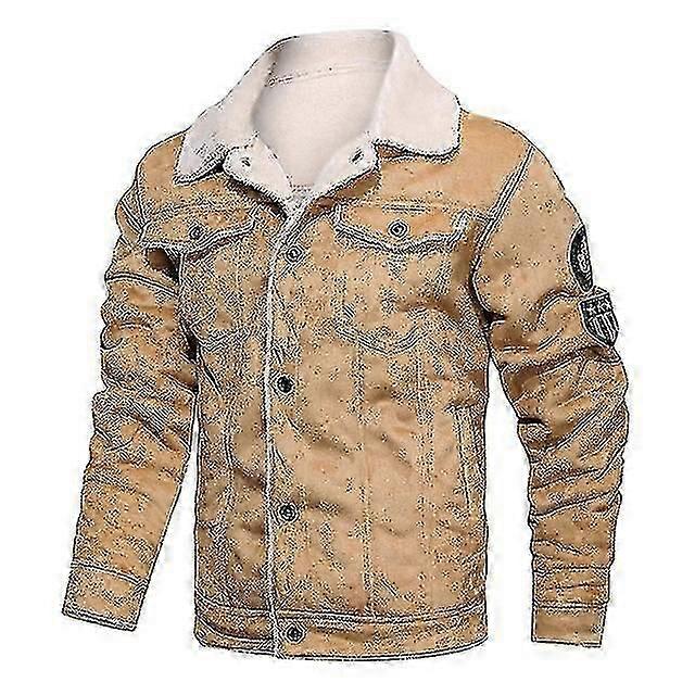 פו ז'קט גברים מעילי בומבר קשמיר חמים עבים בגדי גברים צווארון פרווה מעיל מעיל מעיל רוח