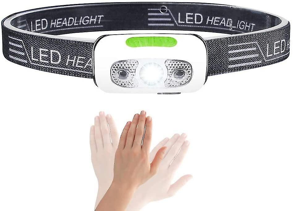 Head Torch,ultralight Induction Running Headlight Usb Rechargeable Ipx6