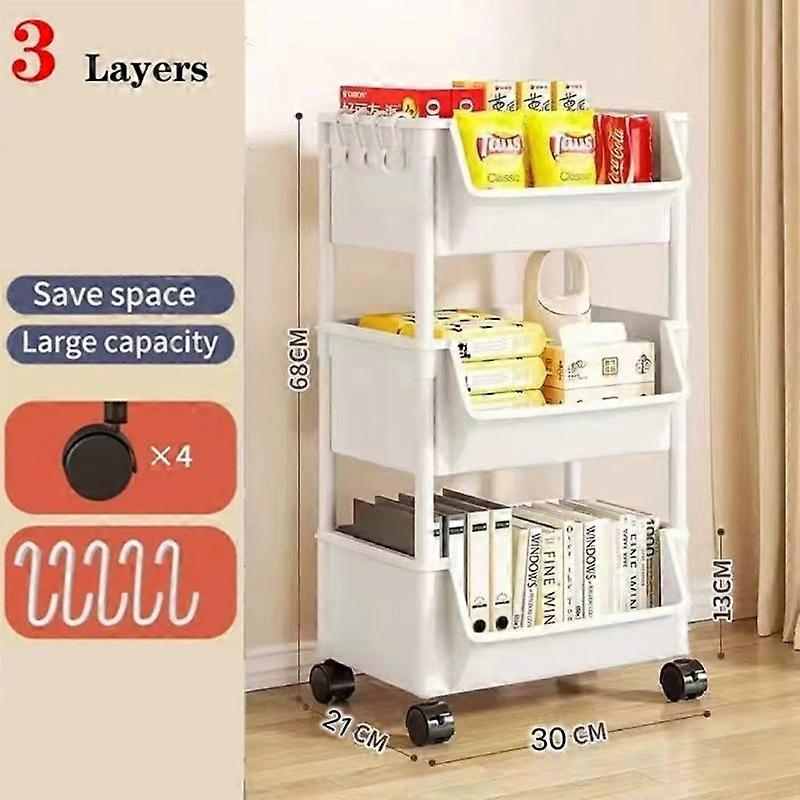 Mobile Bookshelf Trolley Household Kitchen Organizers And Storage Rack Home Bathroom Cart With Wheels Living Room Snacks Shelves