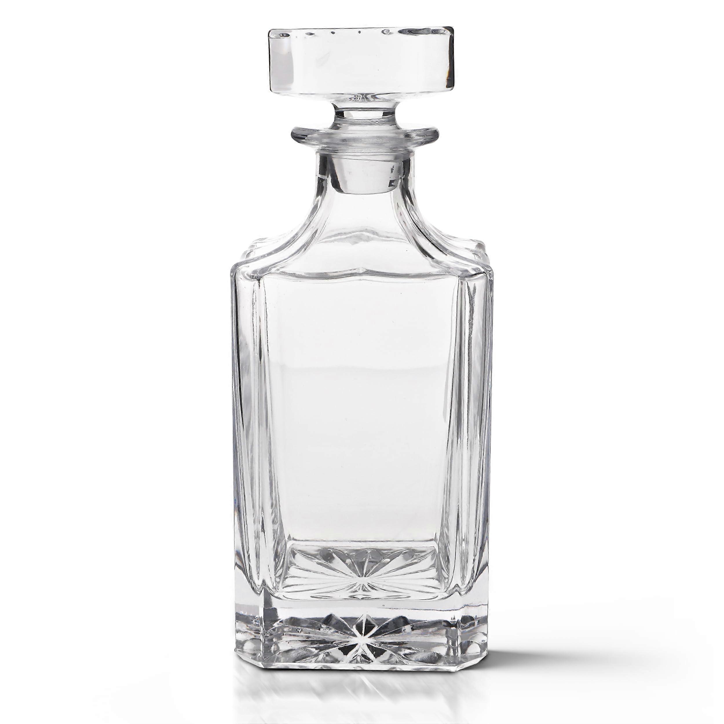 Blank Square Whiskey Decanter with Glass Stopper - Custom Gift for Men