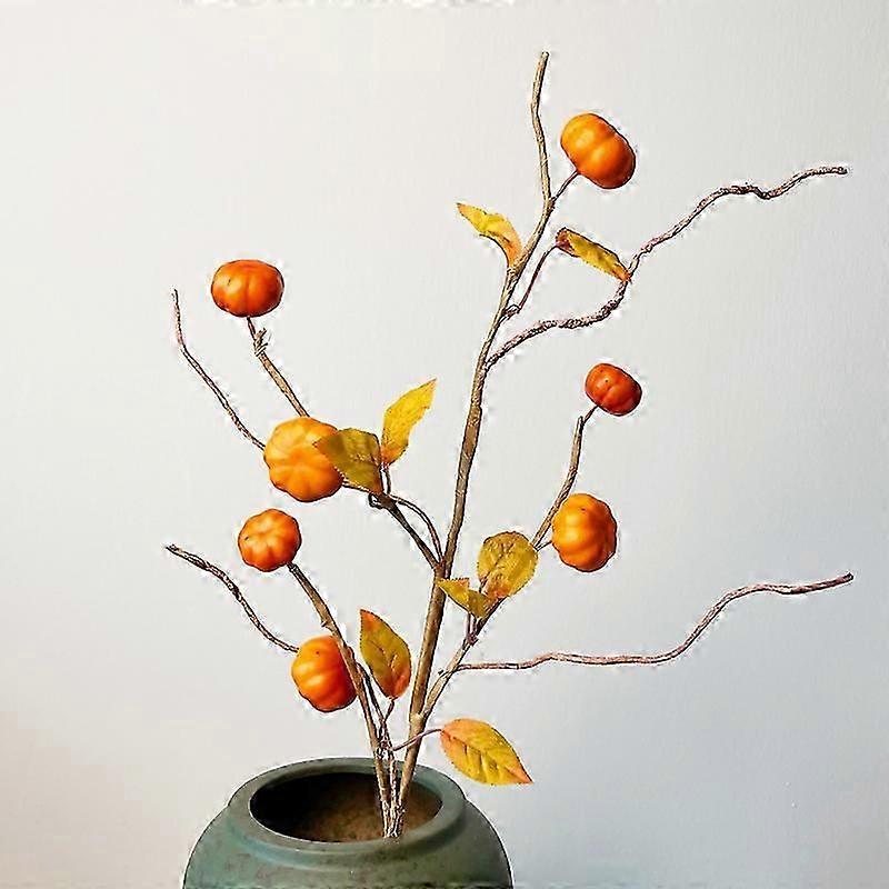 Artificial berry branches with 8 pumpkinsArtificial Berry Fall Picks with Branches Decorations for Harvest AutumnThanksgiving Day Flower Arrangements
