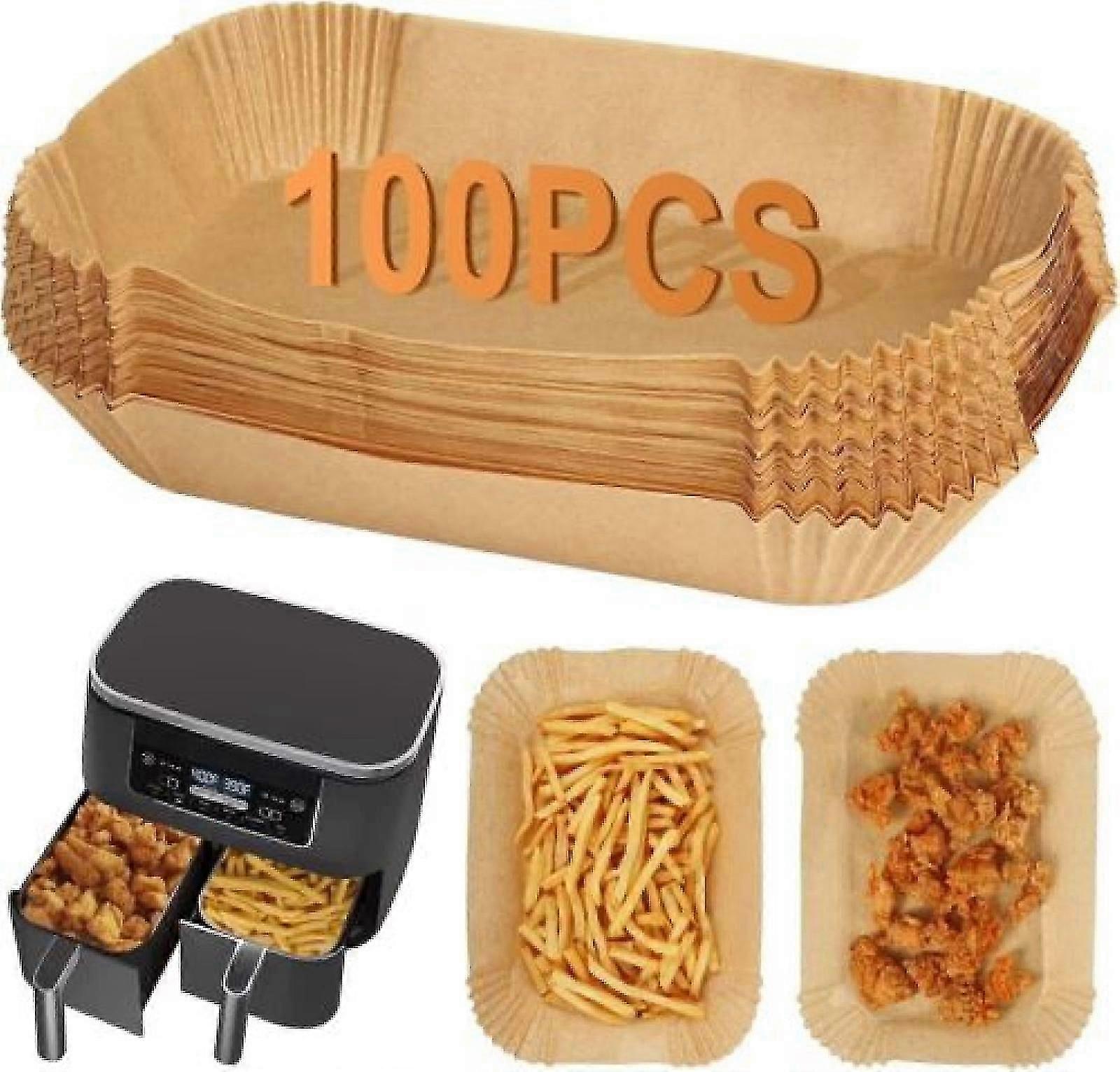 100x Air Fryer Liners Disposable Paper Liners Non-Stick. Parchment paper for Ninja Dual