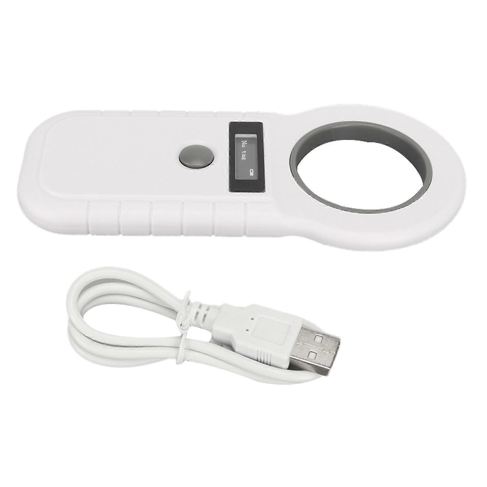Pet Tag Reader Rechargeable 2.4G Bluetooth 134.2Khz 125Khz Handheld Portable RFID Pet Scanner White