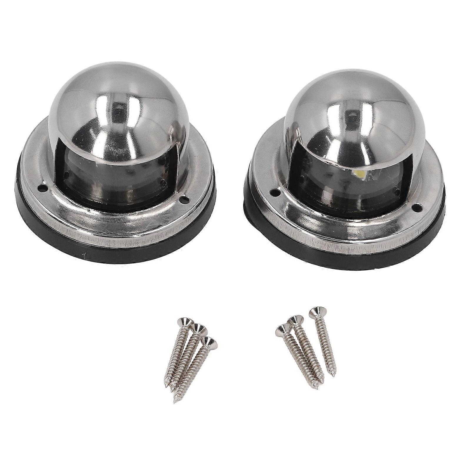 2Pcs Boat Anchor Lights Stainless Steel Lampshade IP66 Water Resistant 112.5° LED Marine Navigation Lights 12VDC