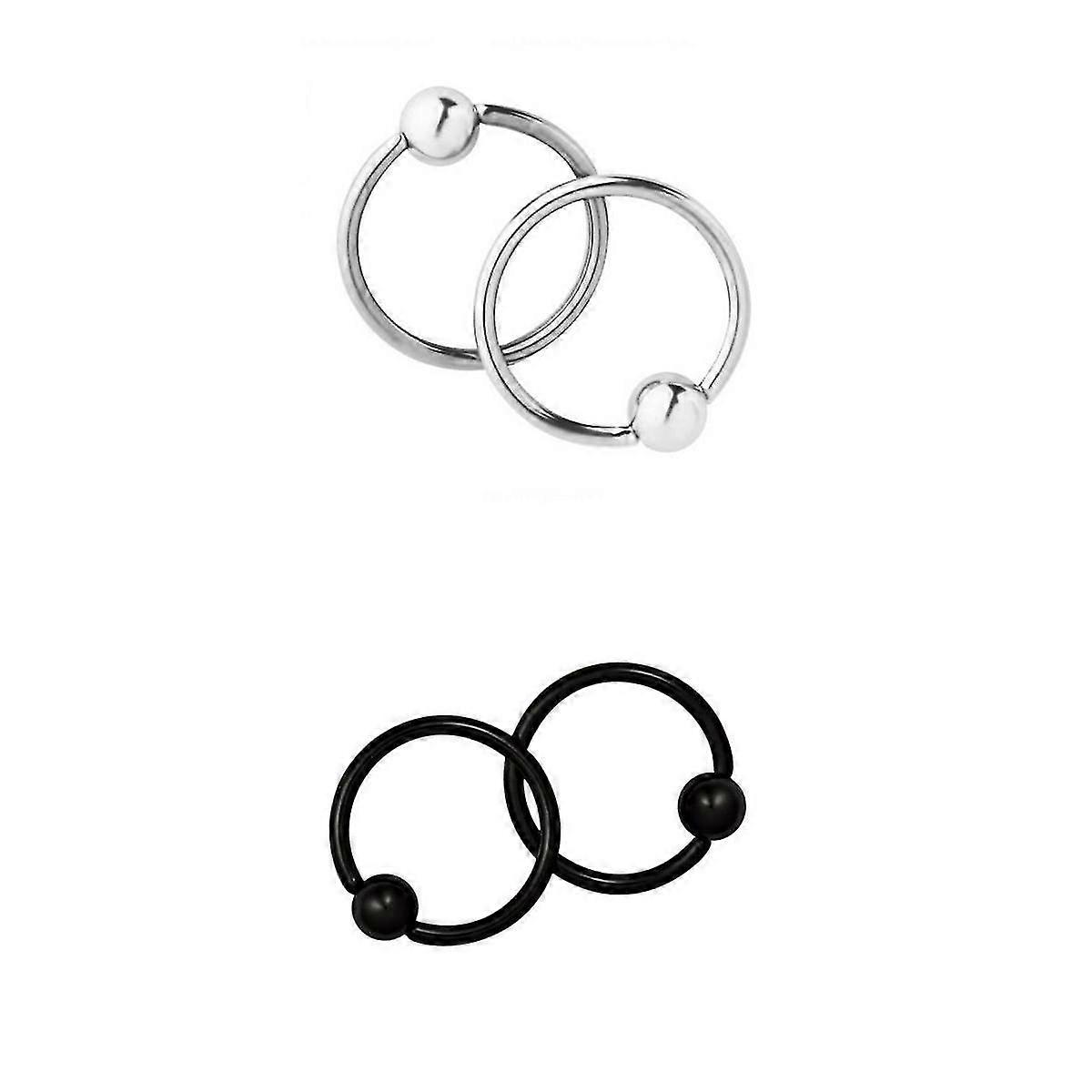 2 par 316L rustfritt stål fanget perle nese tragus leppe brystvorte mageringer