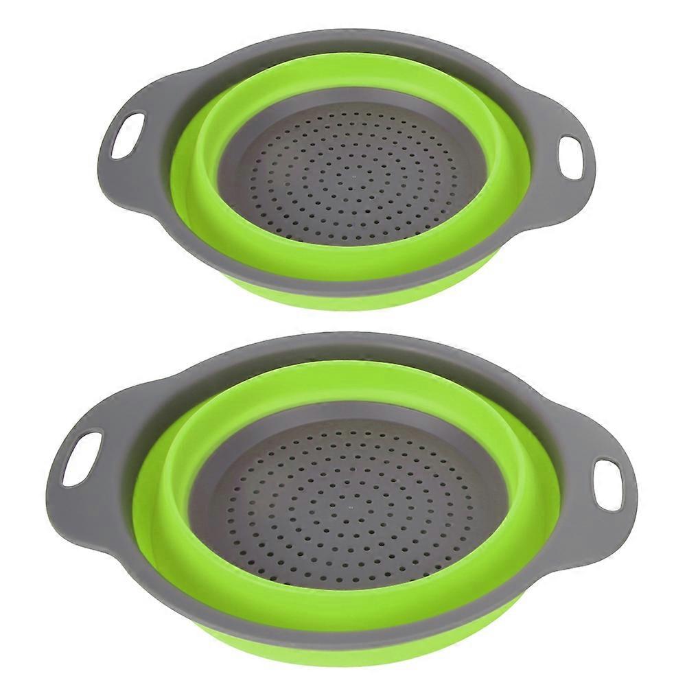 2pcs Folding Collapsible Strainer Vegtable Fruit Filter Basket Household Kitchen Supplies
