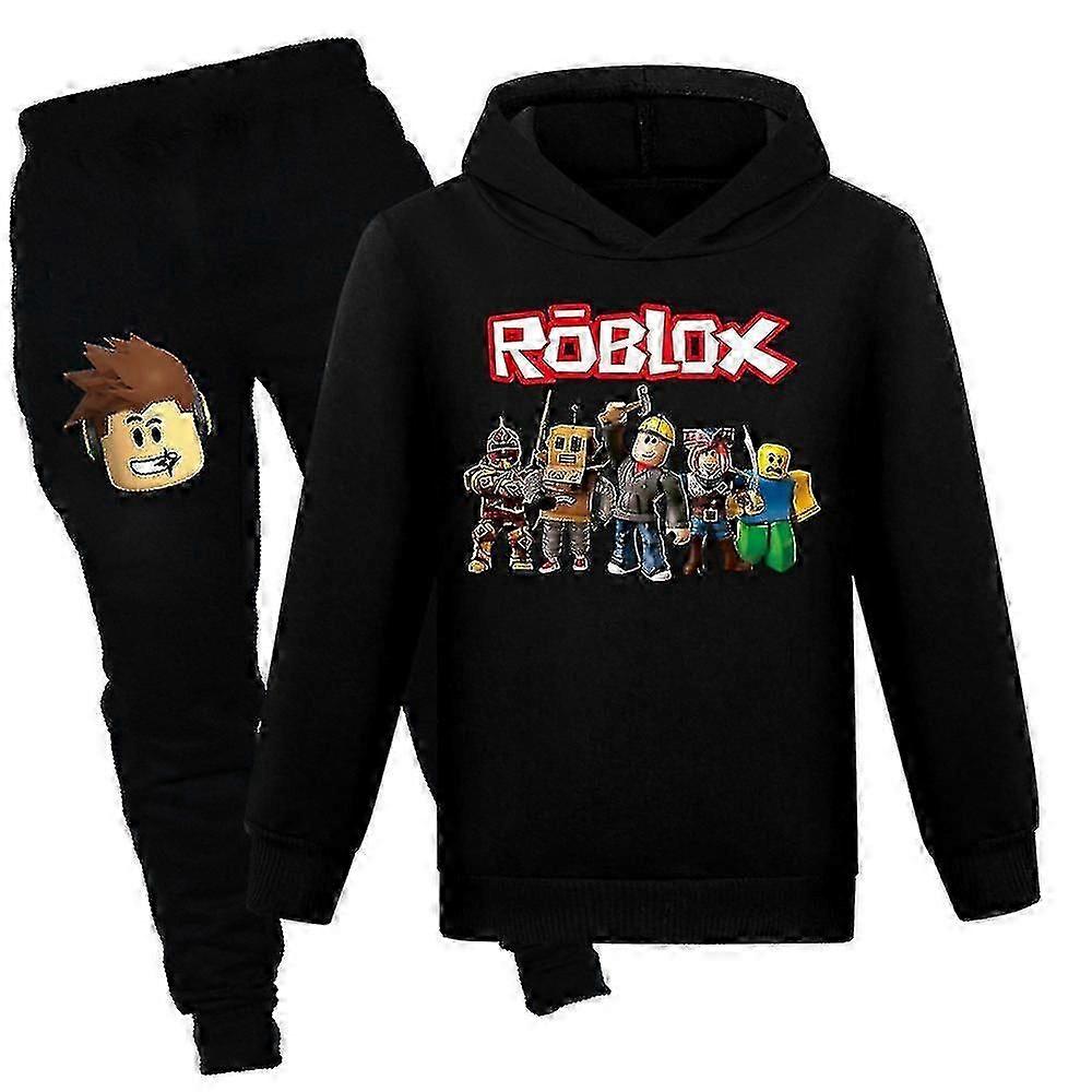 Deti Roblox Print Tepláky Pulr Mikiny A Tepláky 2 Piece Outfit Set Gamer Jogging Mikina Activewear Set pre chlapcov Dievčatá A 7-14